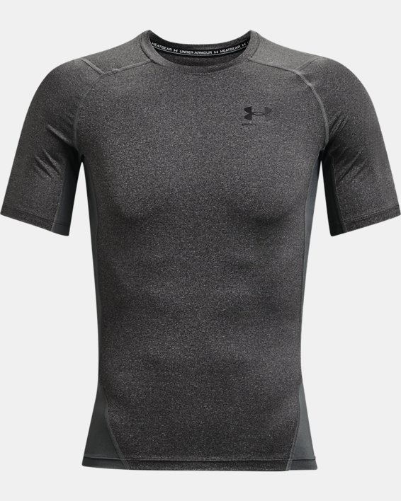 Men's HeatGear® Armour Short Sleeve, Gray, pdpMainDesktop image number 4